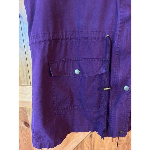 Zenana Outfitters Womens Purple Hooded Military Vest Pockets Size 3XL (5090) - Picture 2 of 6